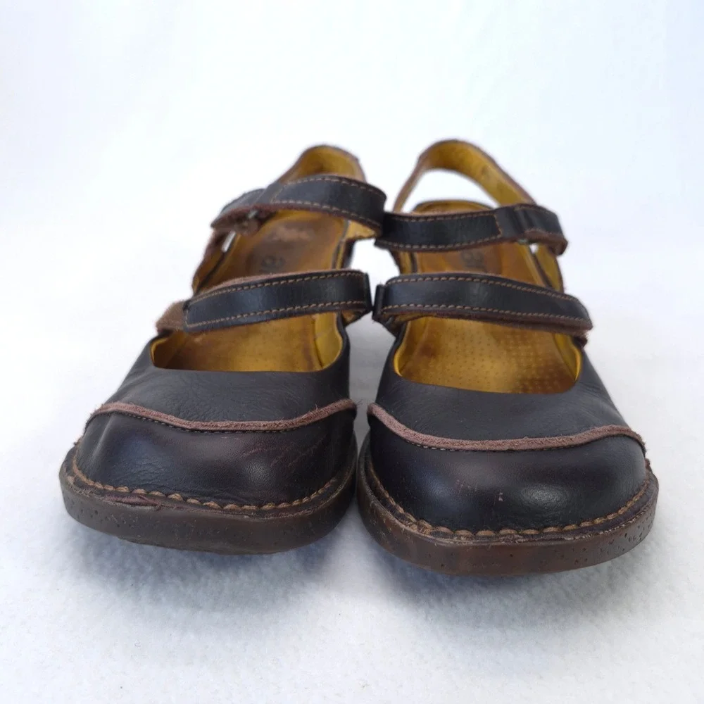 Art Company Mary Jane Wedge Sandals Brown Sz 38 Leather Gorpcore Cottagecore